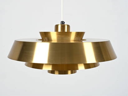 JO HAMMERBORG FOR FOG & MORUP "NOVA" PENDANT LIGHT: Dimensions: H 7.50" x Dia 16" Condition: Light surface wear consistent with age and use. I079