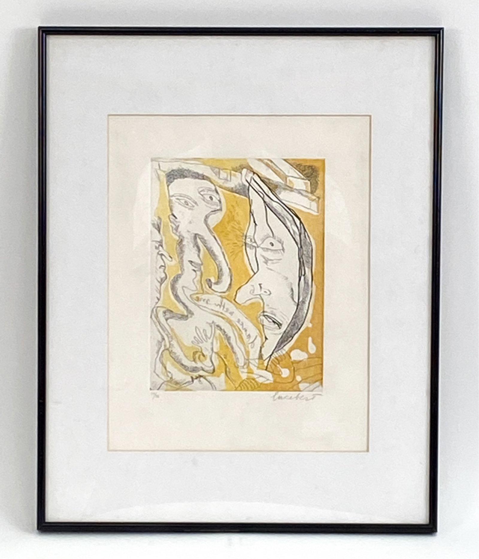LUCIBERT COLOR ETCHING: Pencil signed, numbered 10/10. Dimensions: (Frame) H 20.5" x W 16.25", (Sight) H 13.5" x W 10.25" Condition: A few marks in the margins.