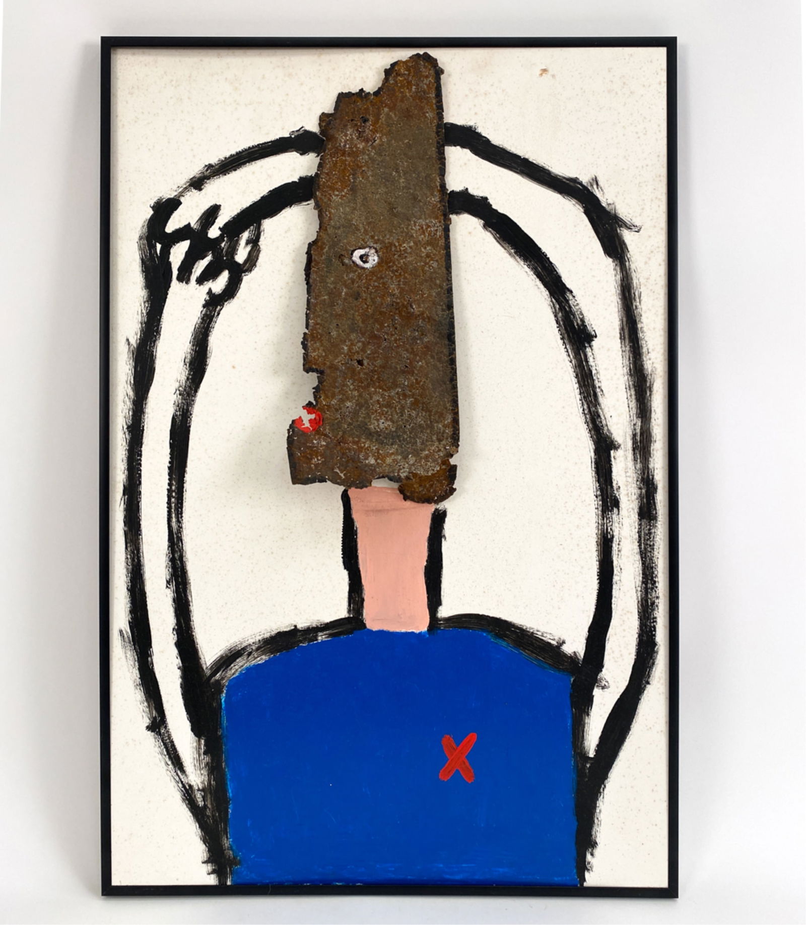 PHIL DEMISE SMITH (B. 1947) PORTRAIT W/ COLLAGE (1 of 8)