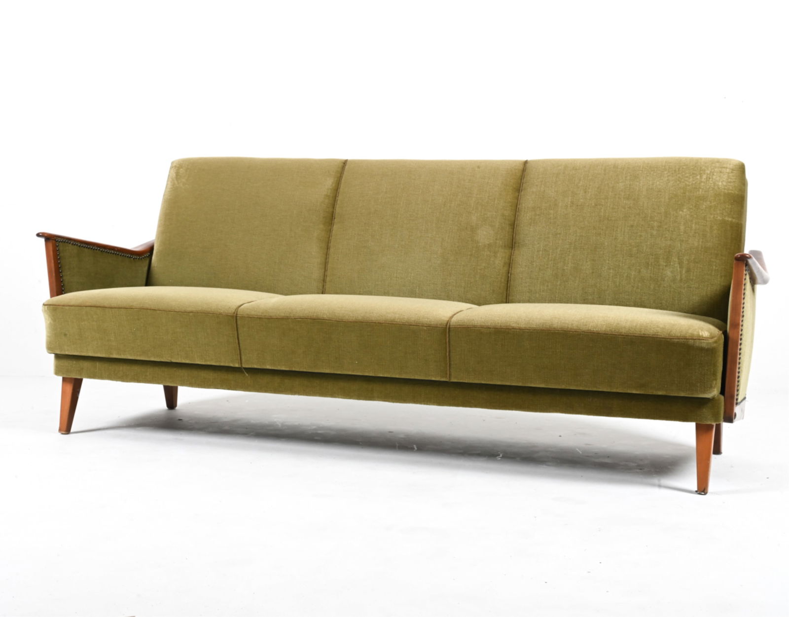 GERMAN MID-CENTURY MOHAIR CONVERTIBLE SOFA-DAYBED (1 of 20)