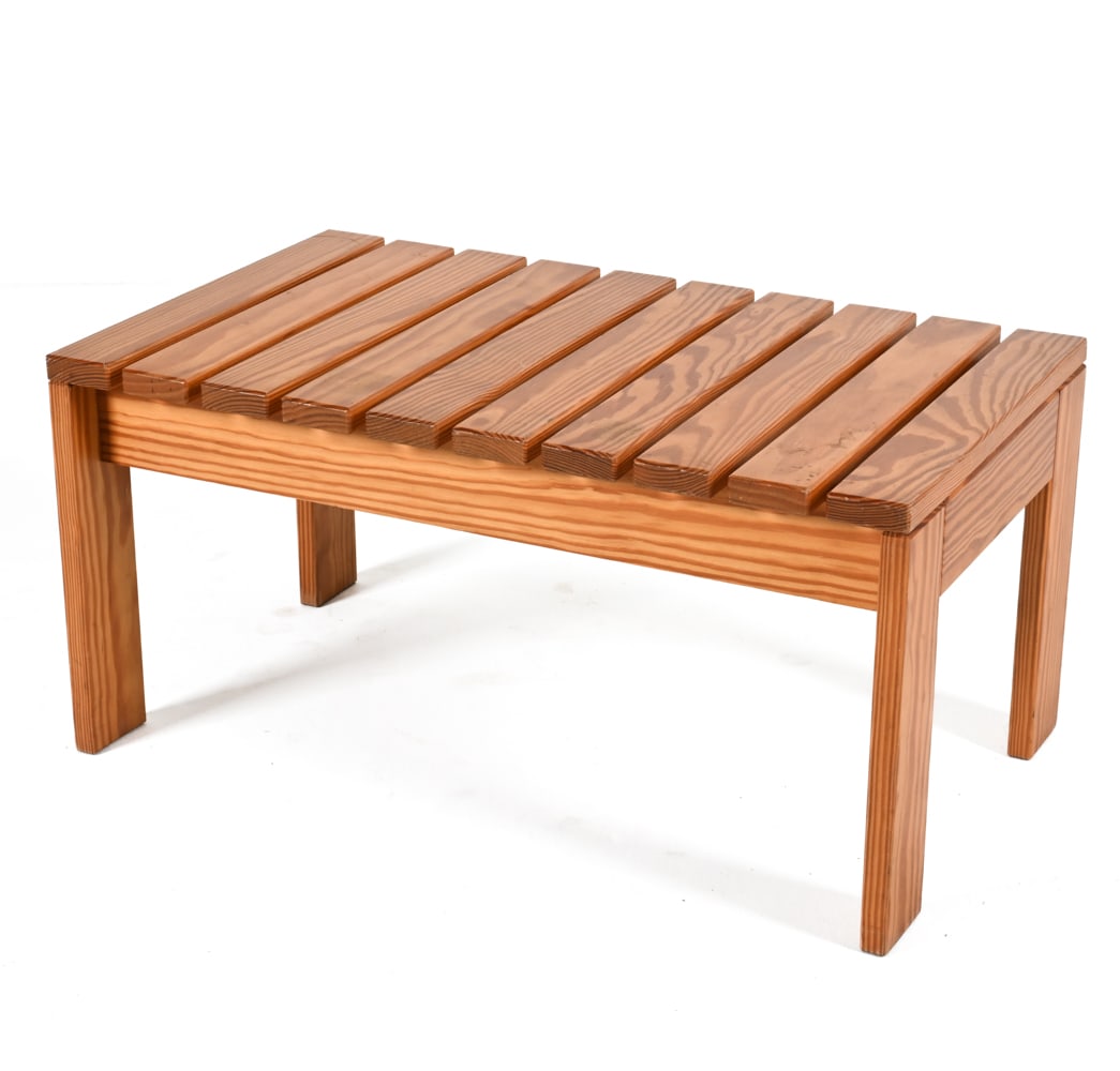 SCANDINAVIAN MODERN SLATTED PINE COFFEE TABLE (1 of 17)