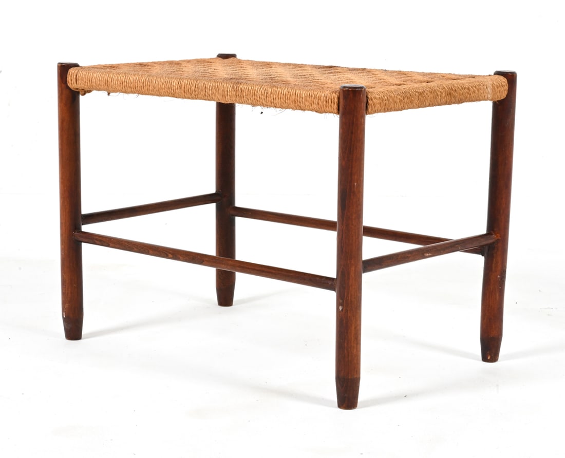 DANISH MID-CENTURY BEECH & SISAL STOOL (1 of 17)