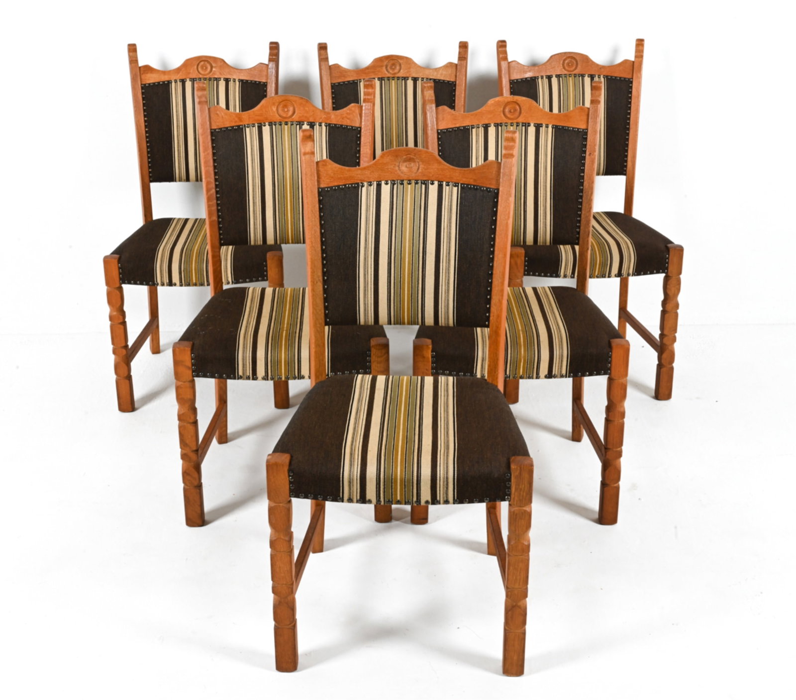 (6) MANNER OF HENNING KJAERNULF OAK DINING CHAIRS (1 of 19)