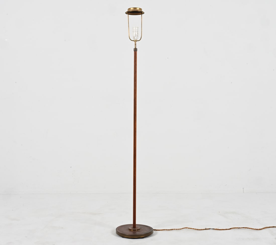 JACQUES ADNET-STYLE LEATHER-WRAPPED FLOOR LAMP (1 of 14)