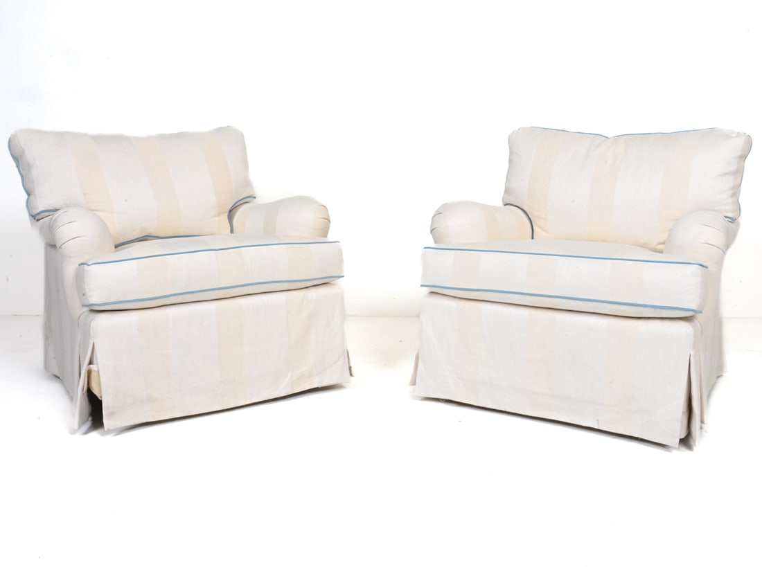 PAIR OF EDWARD FERRELL SWIVEL CLUB CHAIRS (1 of 16)