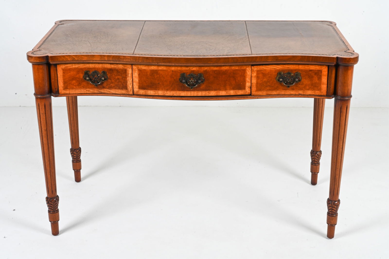 REGENCY STYLE LEATHER-TOP WRITING DESK (1 of 18)