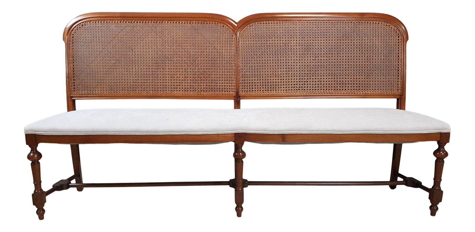 VINTAGE FRENCH CANE BACK BENCH (1 of 12)