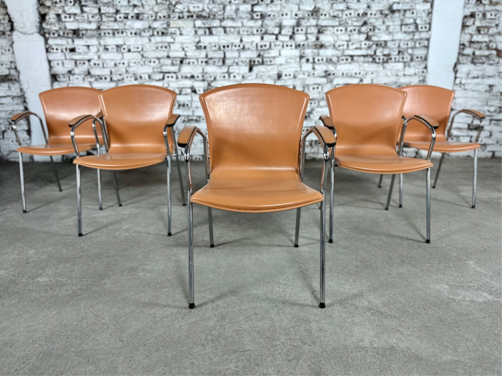 (6) ITALIAN LEATHER CHAIRS, AFTER VICO MAGISTRETTI (1 of 10)