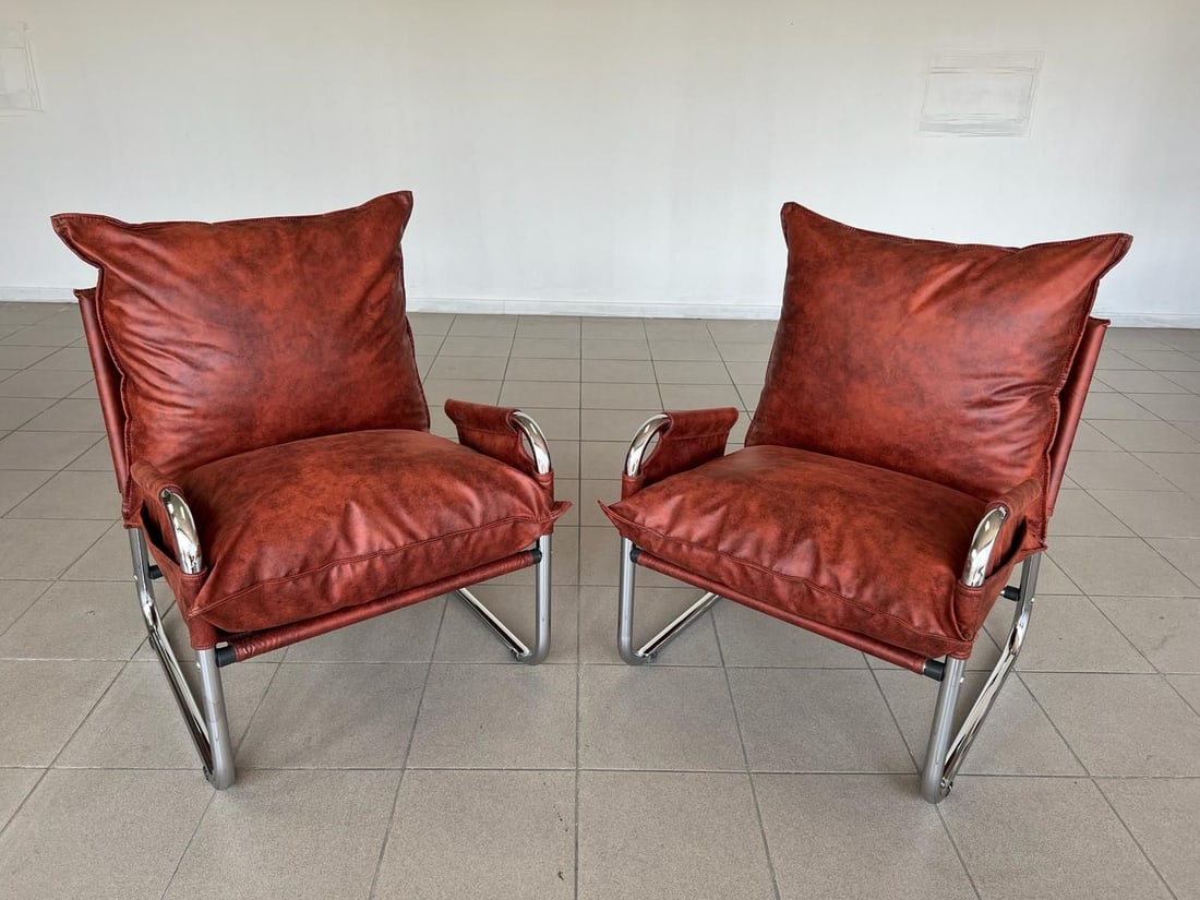 PAIR OF VINTAGE CHROME LOUNGE CHAIRS (1 of 18)
