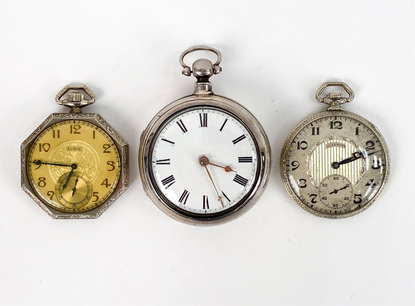 (3) SILVER & GOLD FILLED RAILROAD POCKET WATCHES (1 of 17)