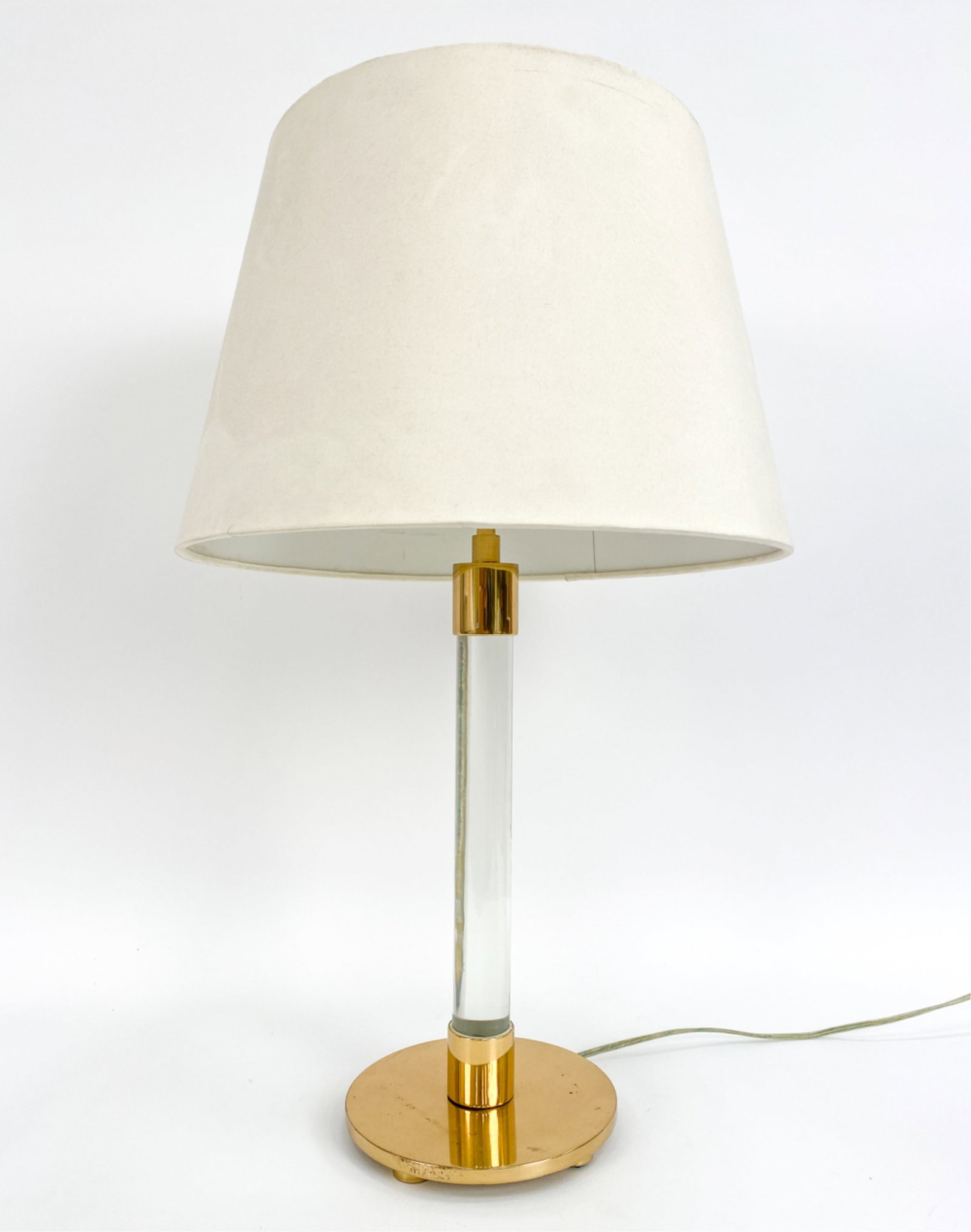 HANSON LIGHTING CO., NY BRASS AND GLASS TABLE LAMP (1 of 7)
