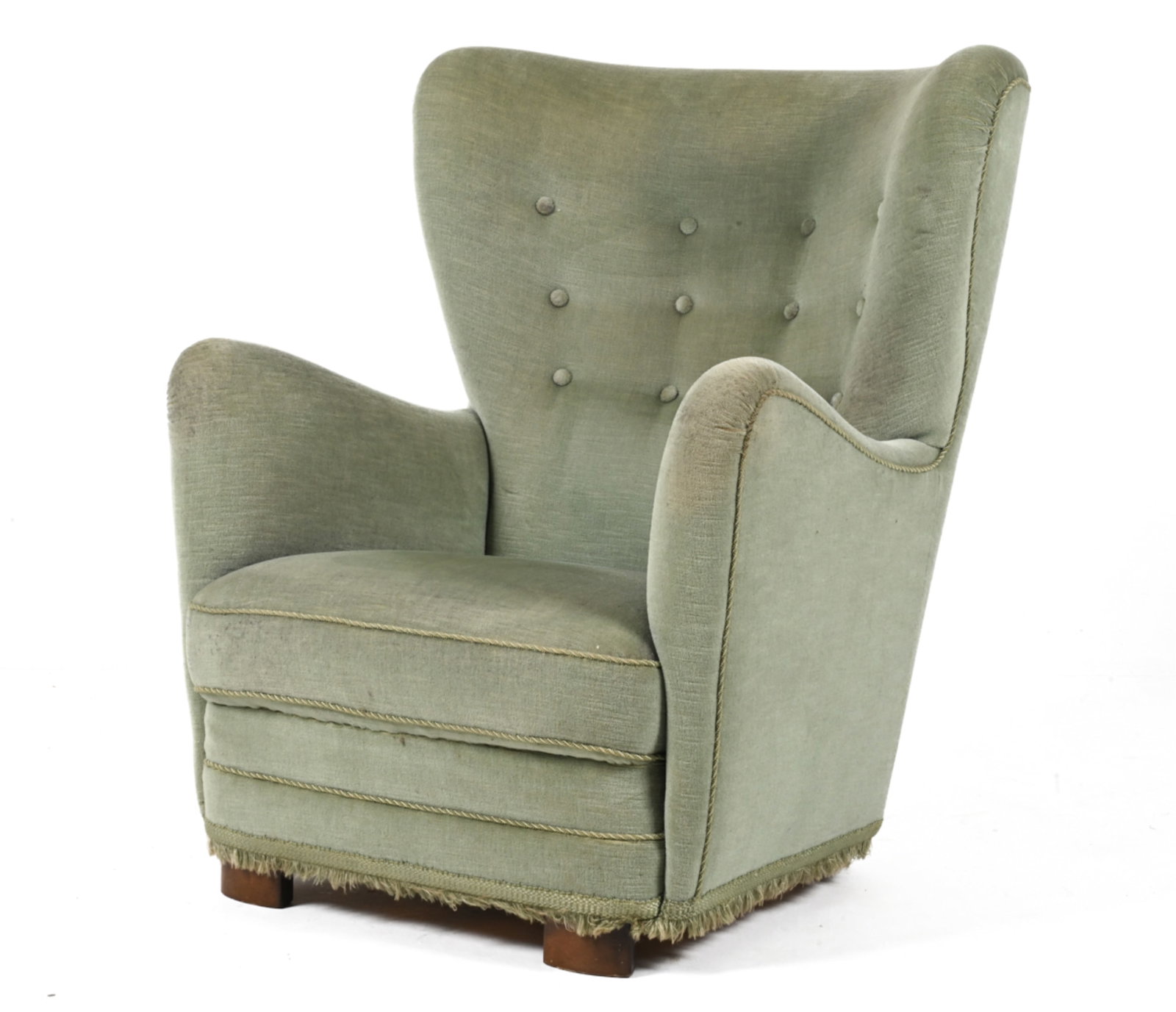 MANNER OF FLEMMING LASSEN DANISH MOHAIR WING CHAIR (1 of 20)