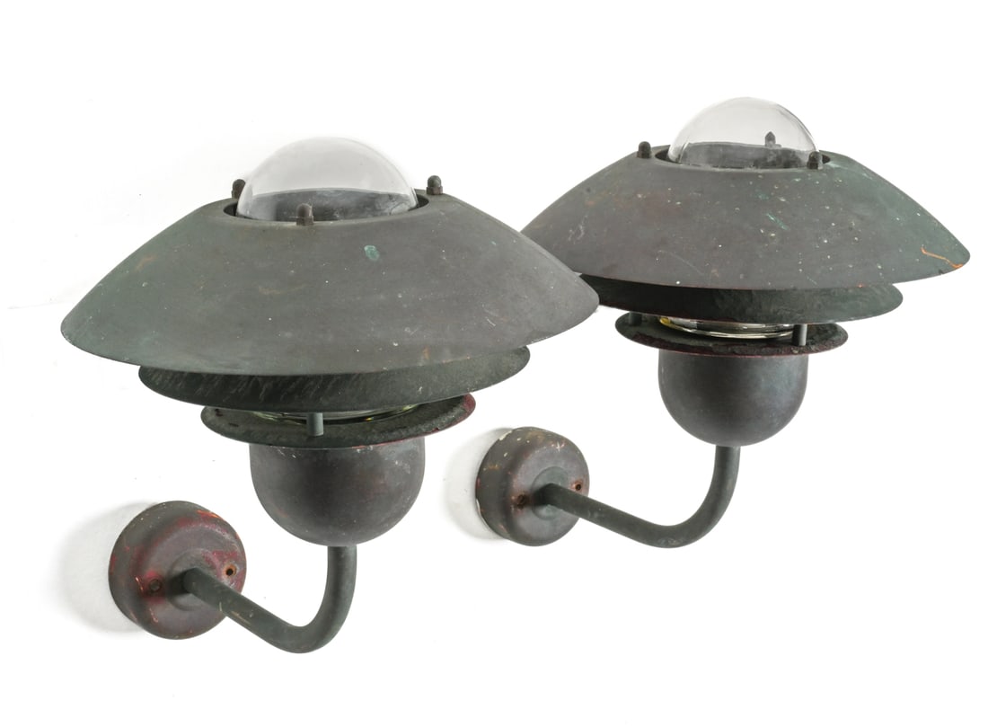 (2) POUL HENNINGSEN-STYLE COPPER OUTDOOR SCONCES (1 of 18)