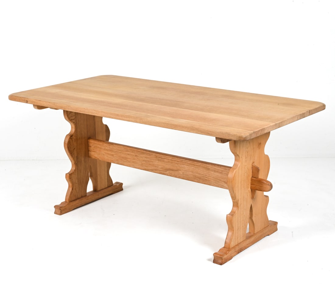 HENNING KJAERNULF OAK TRESTLE DINING TABLE (1 of 16)