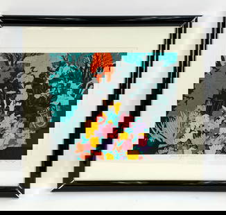 MILTON GLASER (1929-2020) SIGNED SILKSCREEN: "Jazz After Six". Signed, titled, and numbered 82/150 in lower margin. Dimensions: (Frame) H 33" x W 36.5" ; (Sight) H 21.75" x W 25" Condition: Not examined out of frame. Paper appears clean. A few m