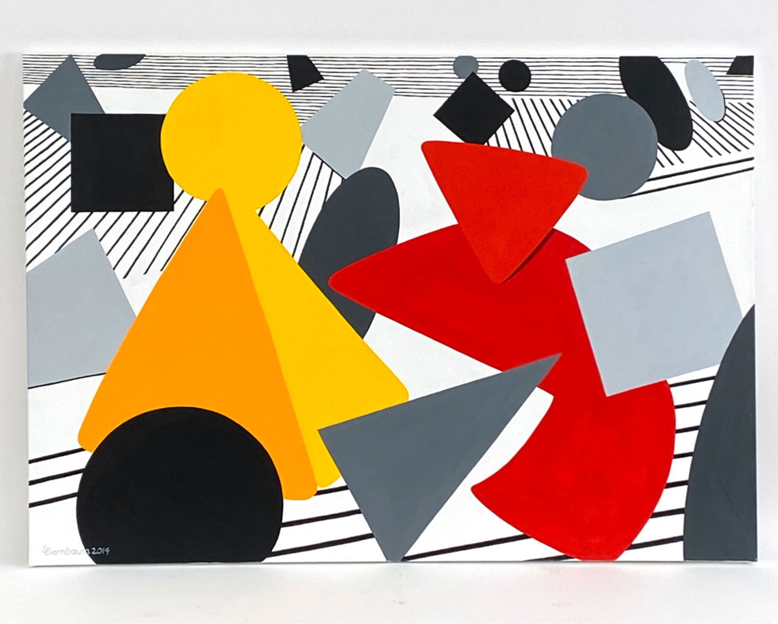 LYNNE BERNBAUM (B 1954) ACRYLIC ON CANVAS ABSTRACT (1 of 5)