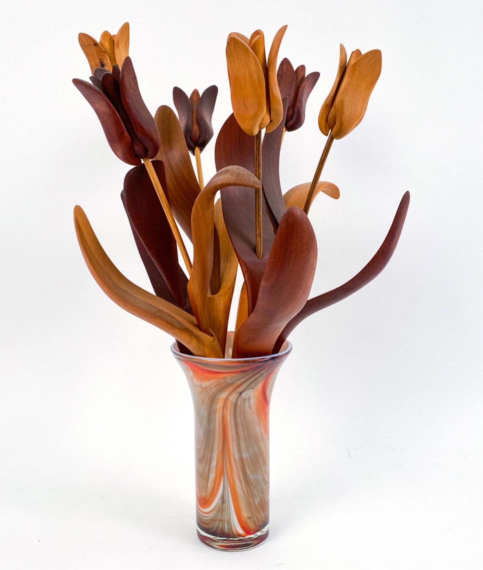 (6) JEFFREY & LINDLEY BRIGGS CARVED WOOD TULIPS (1 of 12)