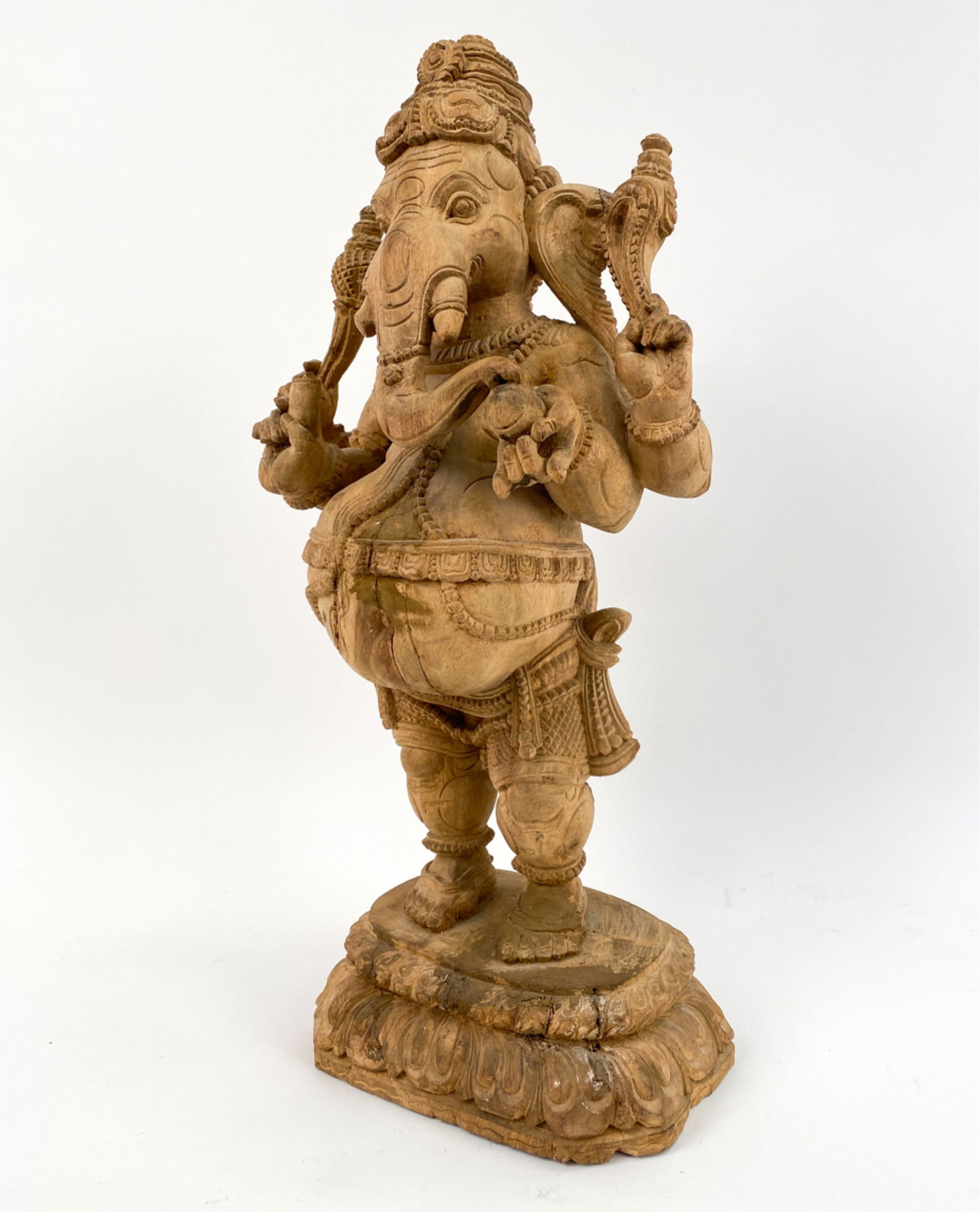 VINTAGE CARVED WOOD GANESH (1 of 13)
