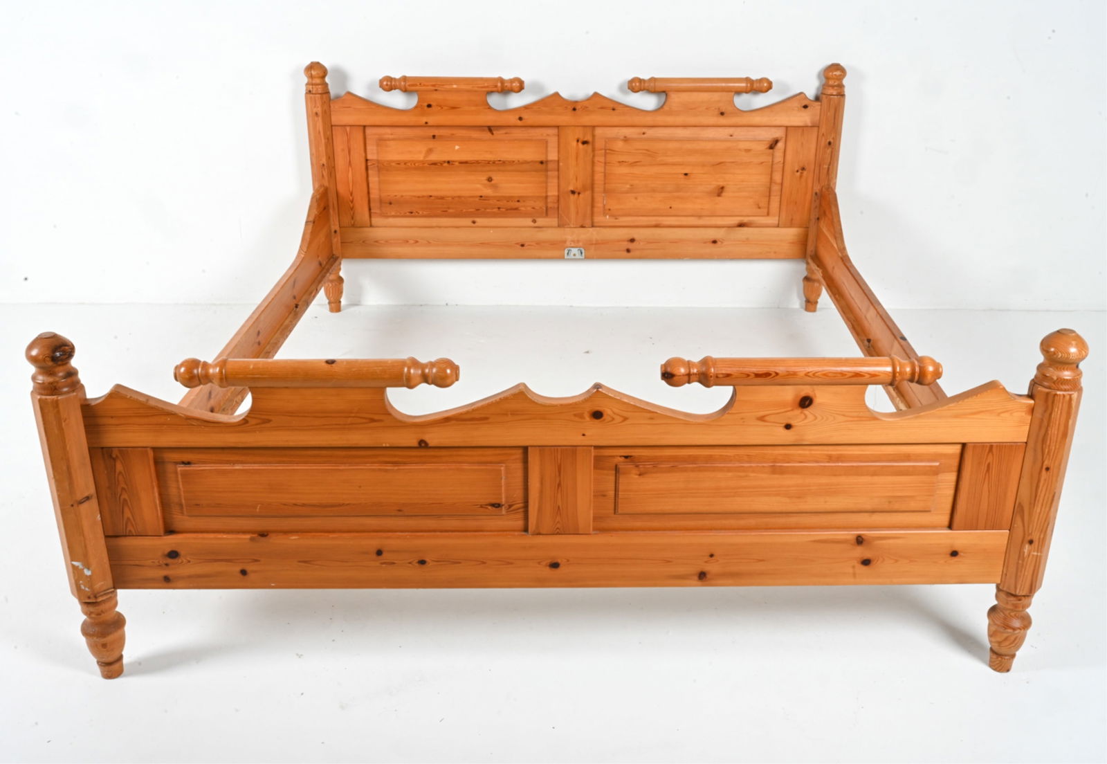 SCANDINAVIAN MODERN PINE QUEEN BED (1 of 12)