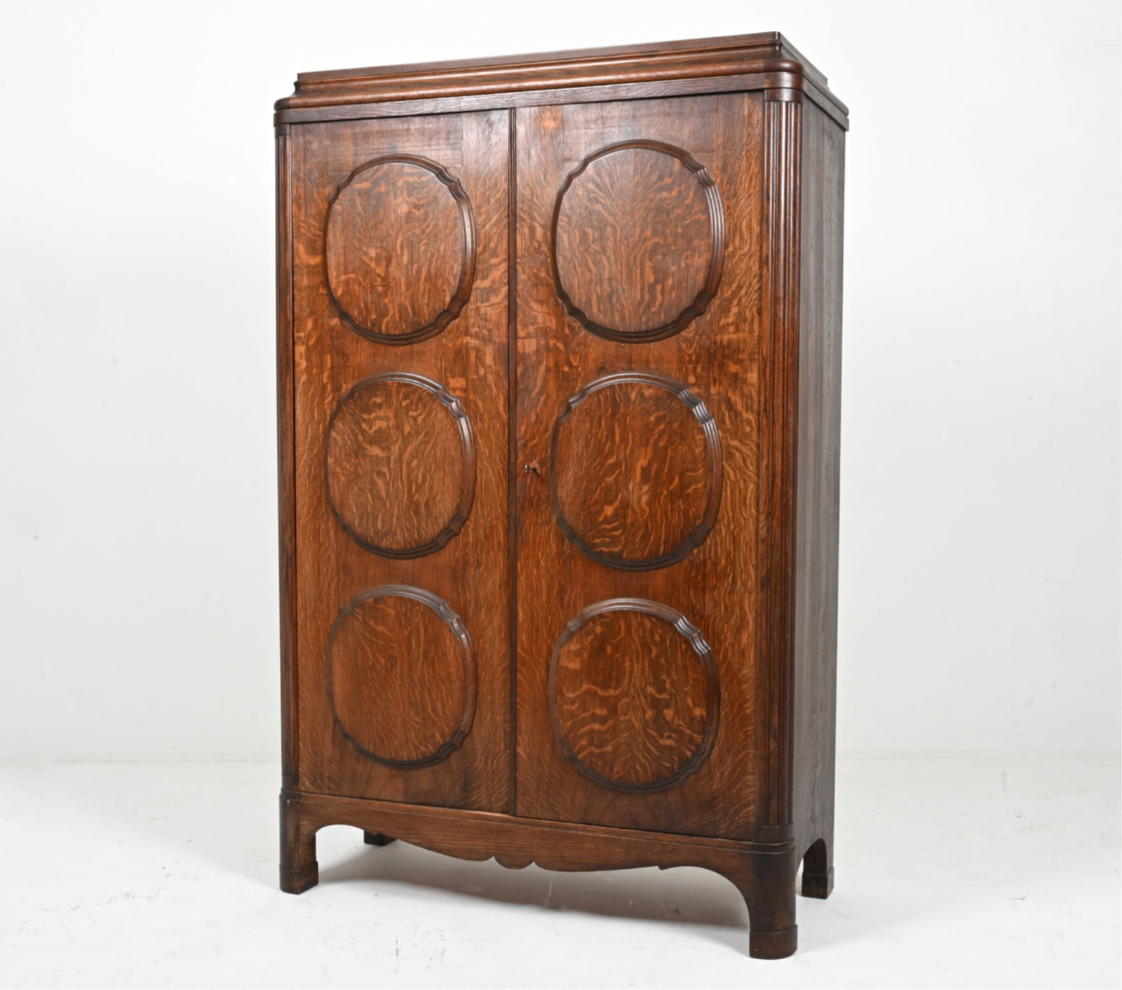 ART DECO TIGER OAK ARMOIRE (1 of 17)