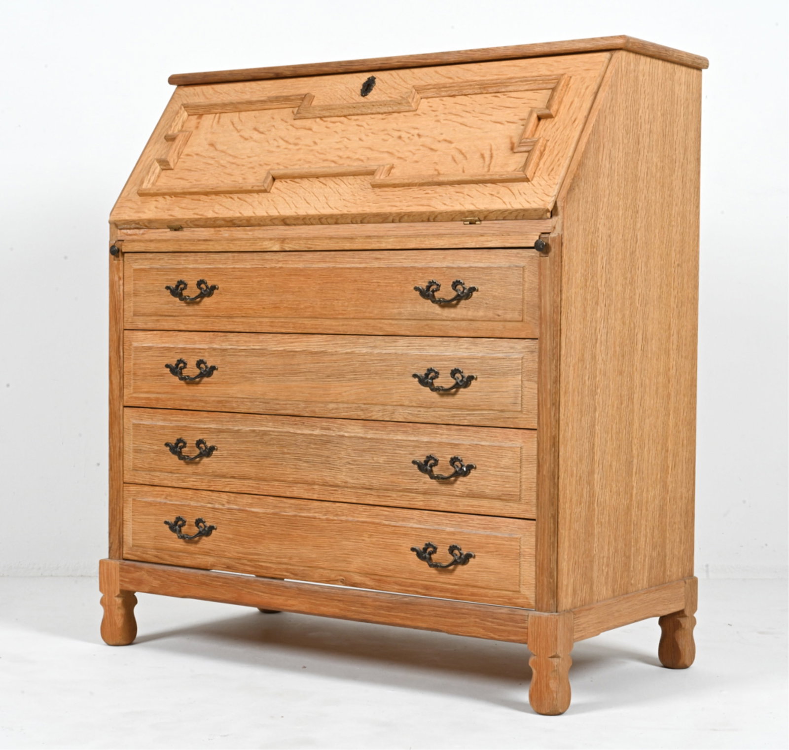 MANNER OF H. KJAERNULF OAK SLANT-FRONT SECRETARY (1 of 20)