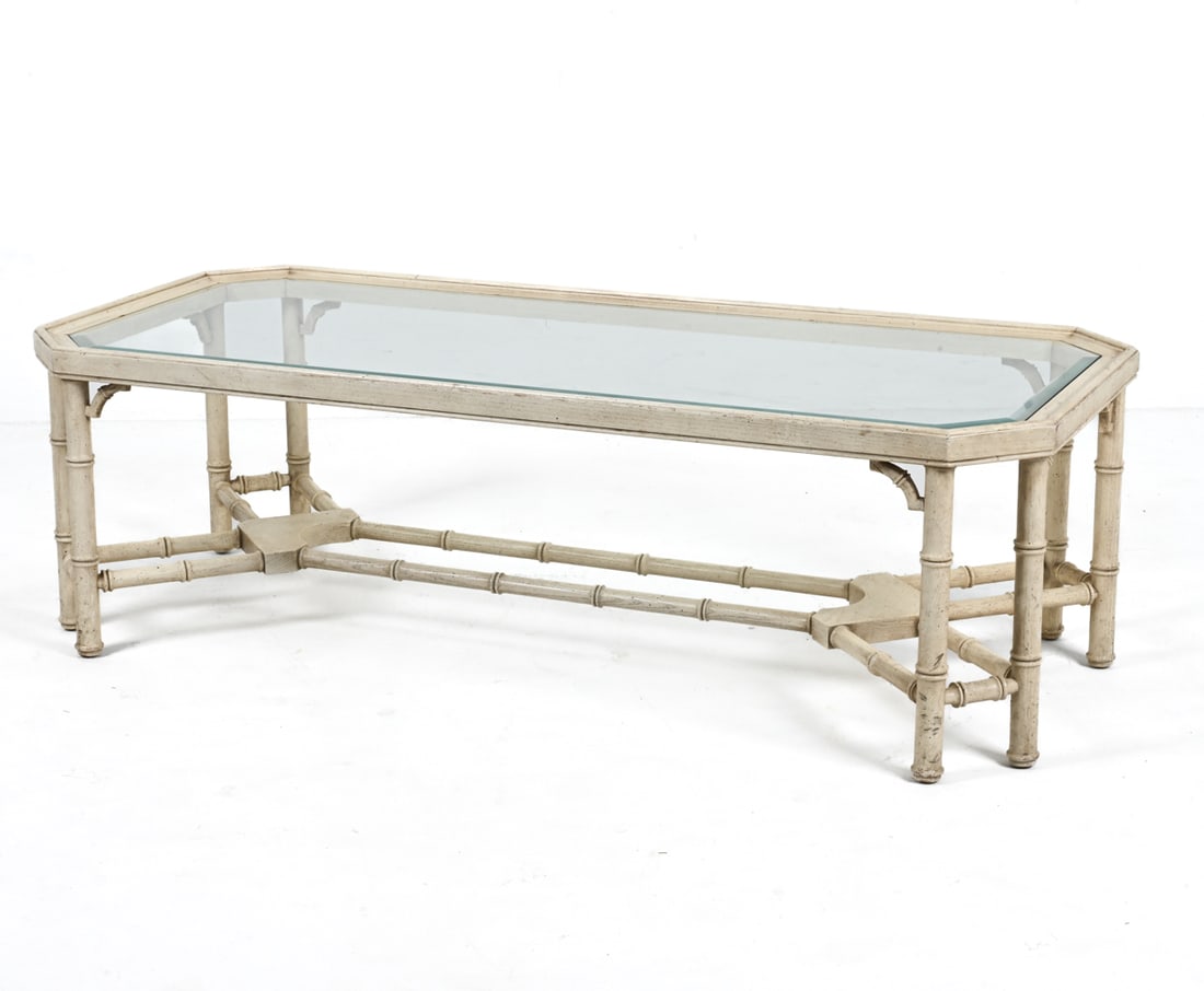 PAINT-DECORATED FAUX BAMBOO COFFEE TABLE (1 of 17)