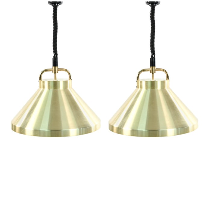 PAIR OF FOG & MORUP BRASS PENDANT LIGHTS (1 of 16)