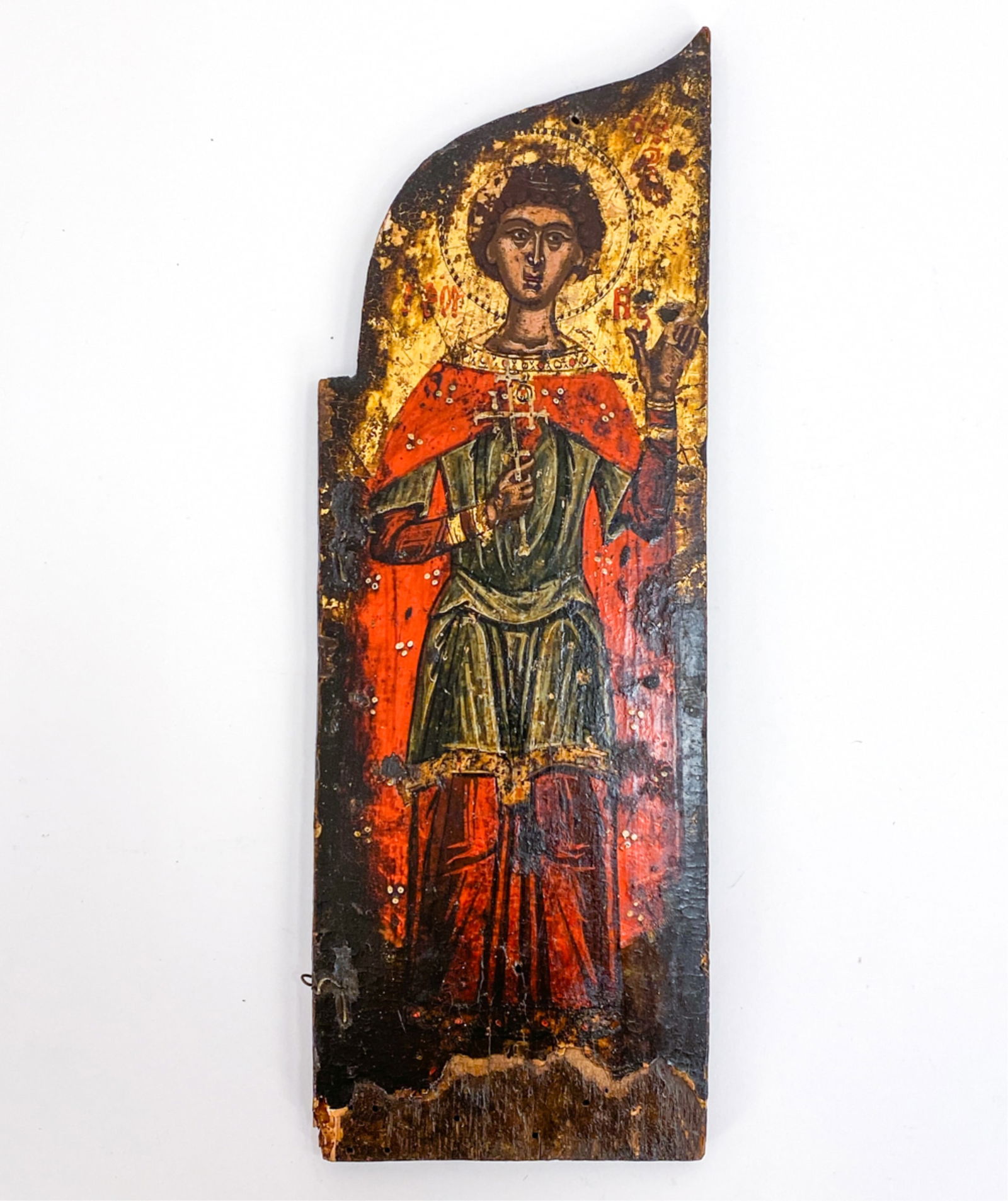 18TH C. GREEK ICON TRIPTYCH WING (1 of 8)