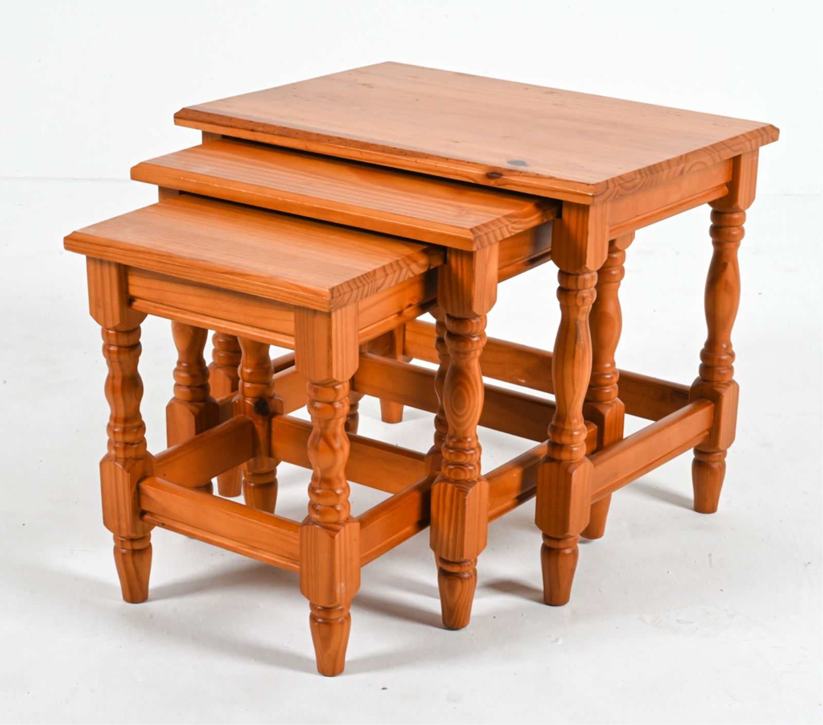 (3) SCANDINAVIAN MODERN PINE NESTING TABLES (1 of 18)