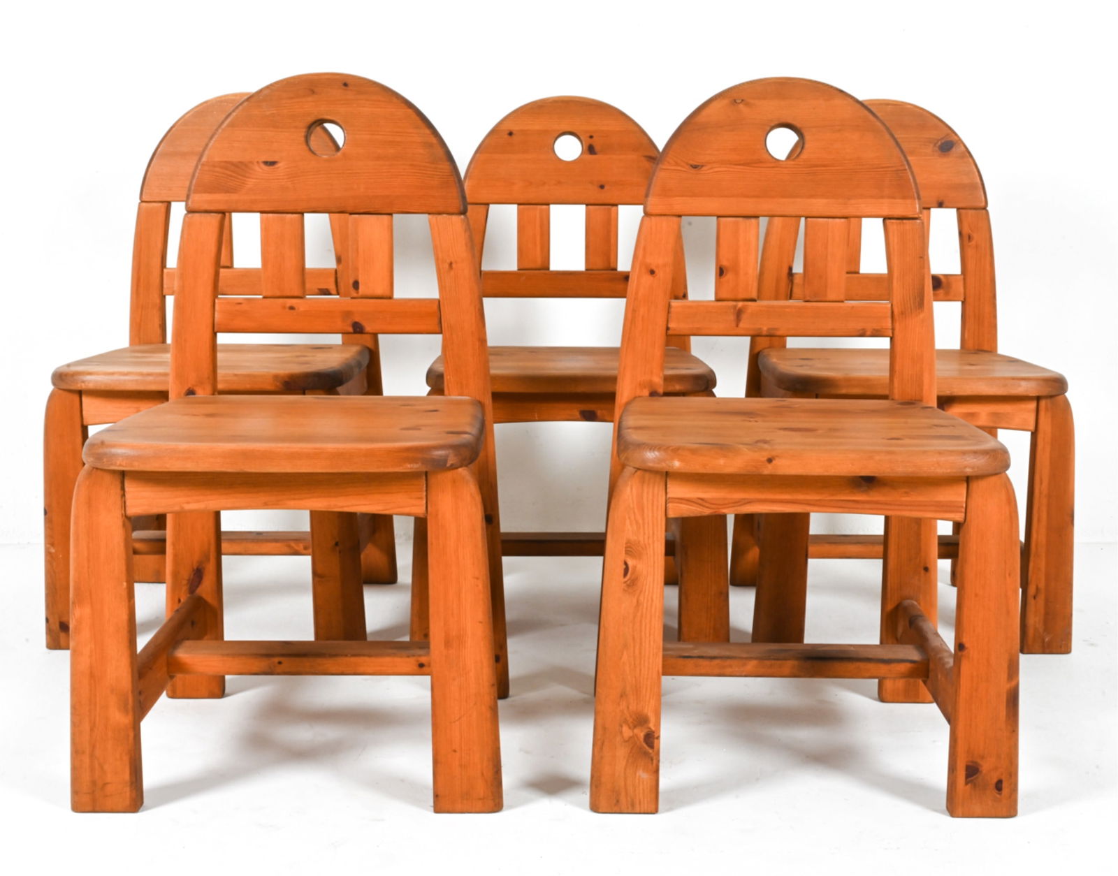 (5) WASA MOBEL GERMAN BRUTALIST PINE DINING CHAIRS (1 of 16)