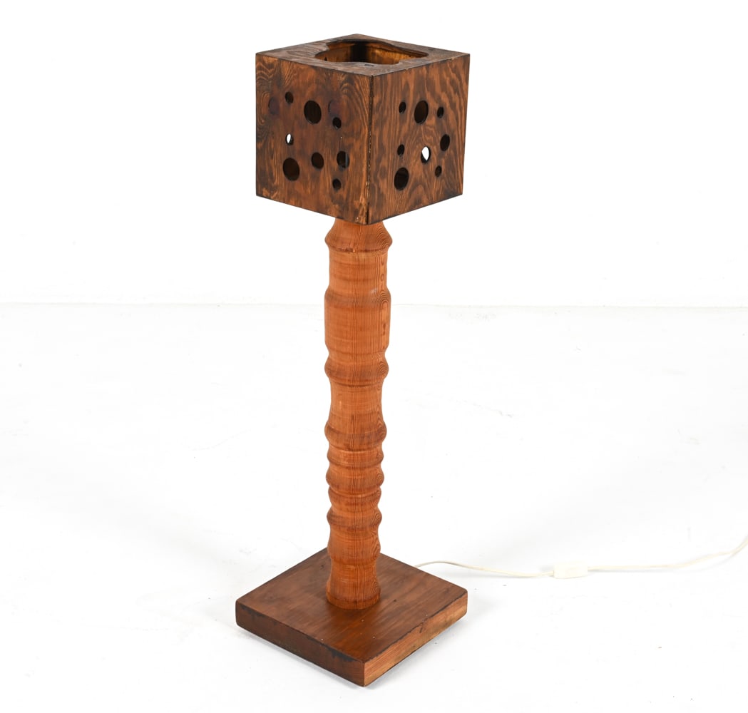 SWEDISH CRAFT DESIGN PINE FLOOR LAMP, C. 1970'S (1 of 15)