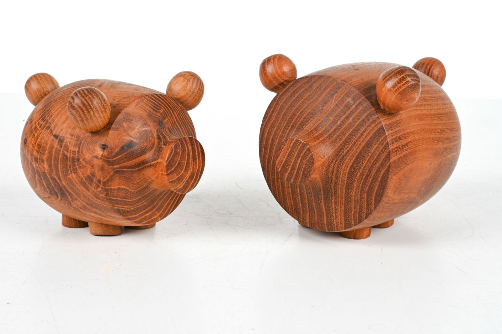 (2) SWEDISH TURNED PINE PIG SCULPTURES, C. 1970'S (1 of 14)