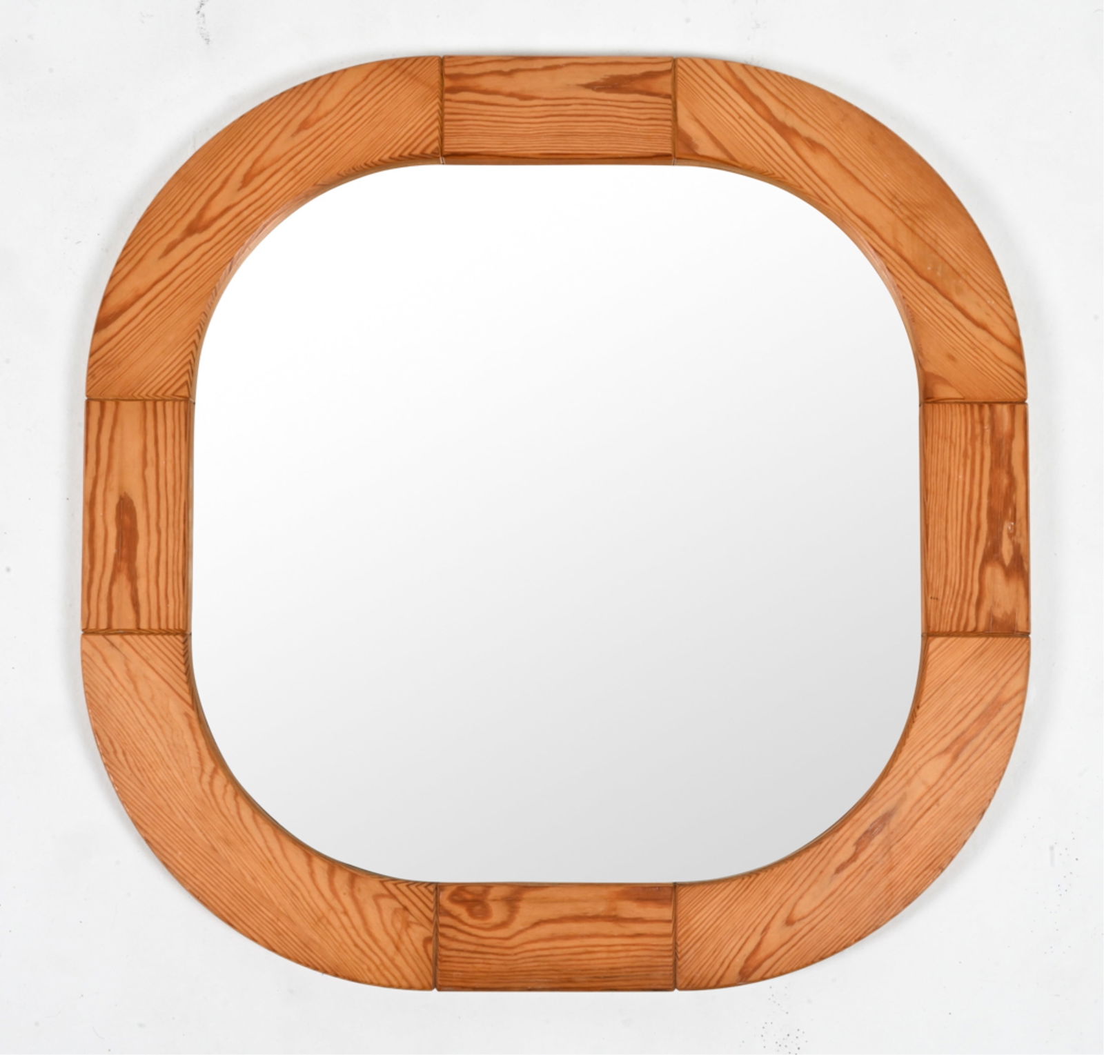 GLASMASTER MARKARYD SWEDISH PINE MIRROR, C. 1970'S (1 of 12)