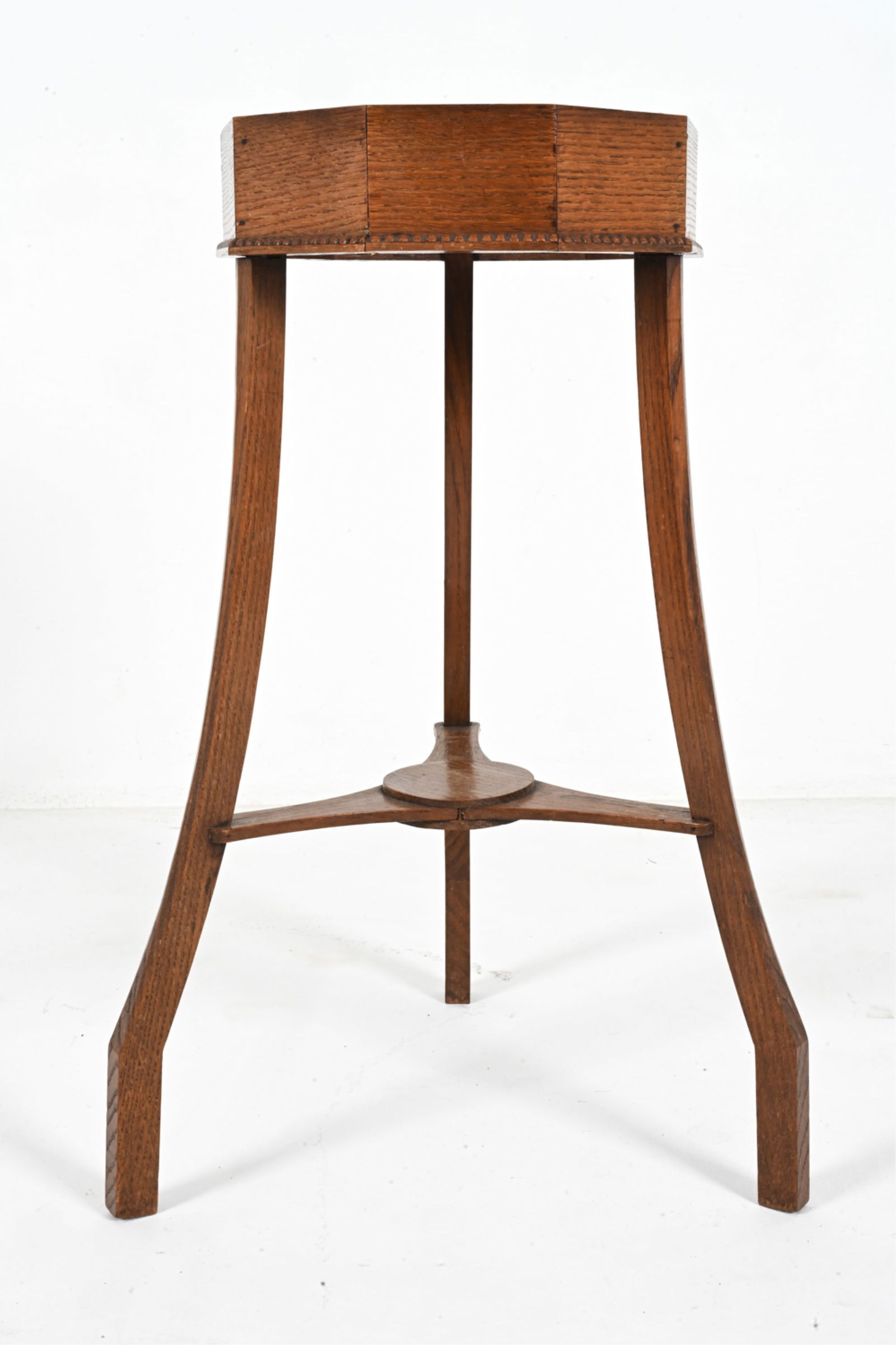 DUTCH ART DECO OAK PLANT STAND, C. 1930 (1 of 12)
