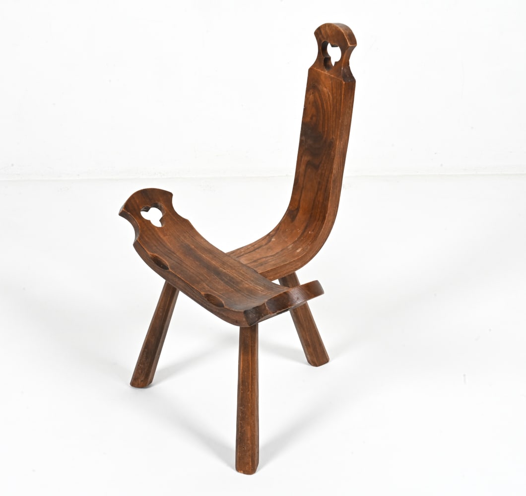 SPANISH BRUTALIST TRIPOD CHAIR, C. 1970 (1 of 14)