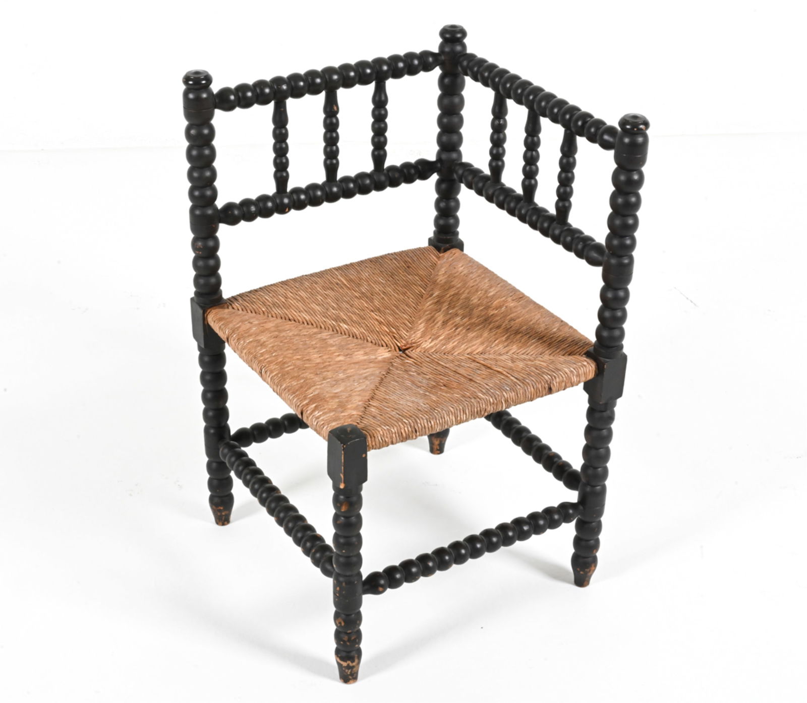 DUTCH BOBBIN-TURNED OAK CORNER CHAIR, C. 1950 (1 of 11)