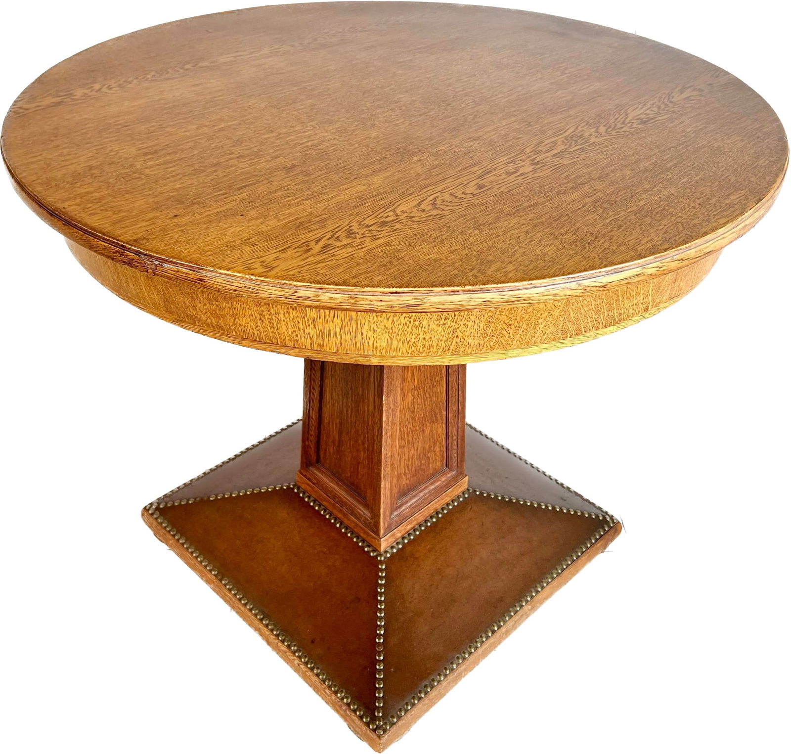 VINTAGE OAK ART DECO ROUND CENTER TABLE (1 of 20)