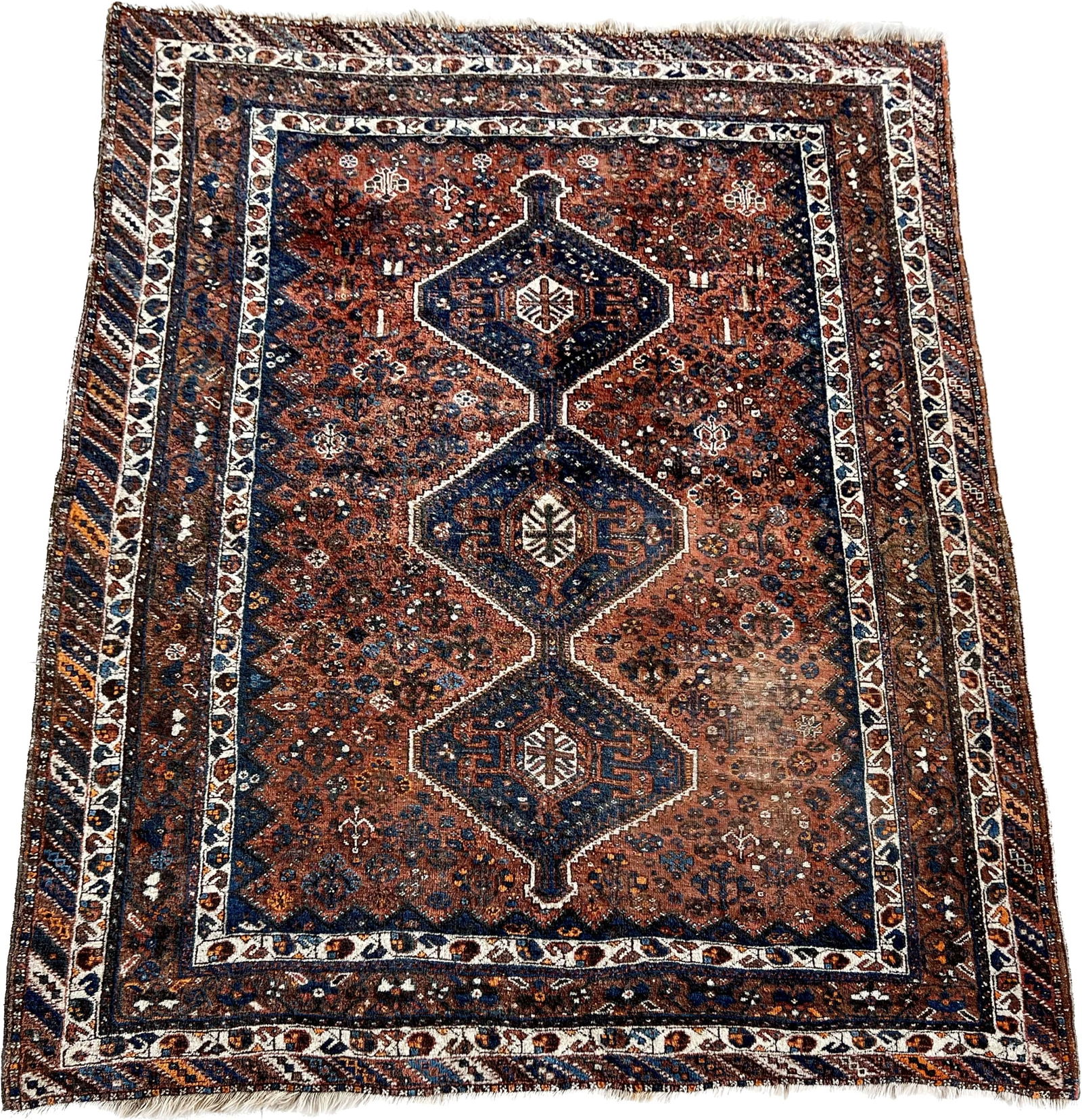 LARGE ANTIQUE PERSIAN SHIRAZ RUG (1 of 11)