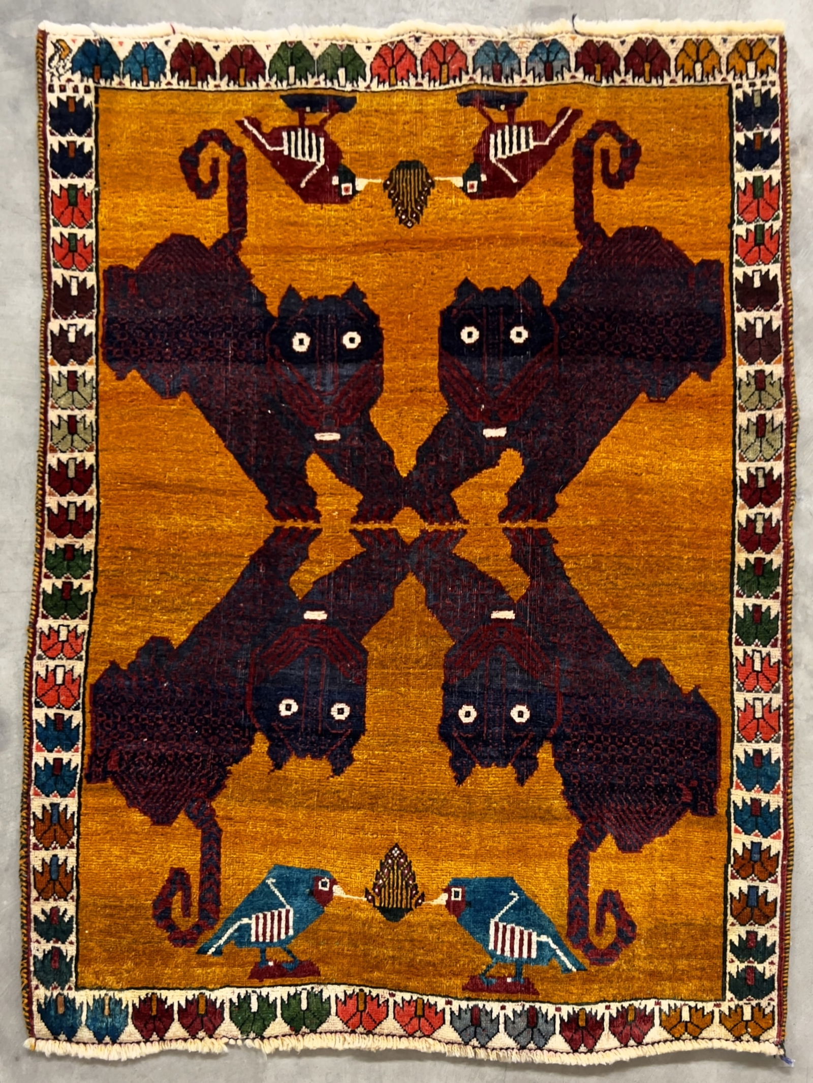 VINTAGE PERSIAN GABBEH TRIBAL RUG (1 of 10)