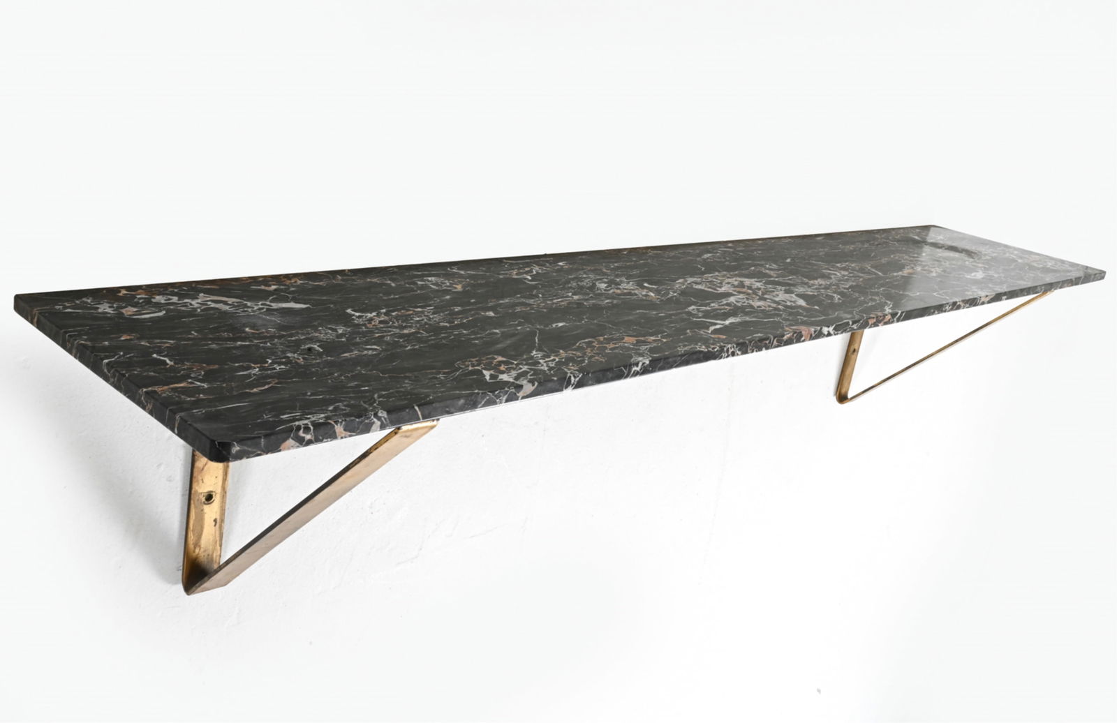 NERO PORTORO MARBLE & BRASS FLOATING CONSOLE (1 of 12)