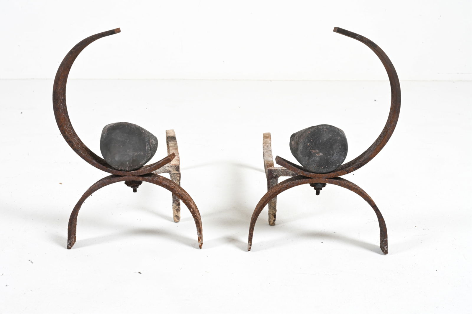 ATTR. DONALD DESKEY PAIR OF MODERNIST ANDIRONS (1 of 14)