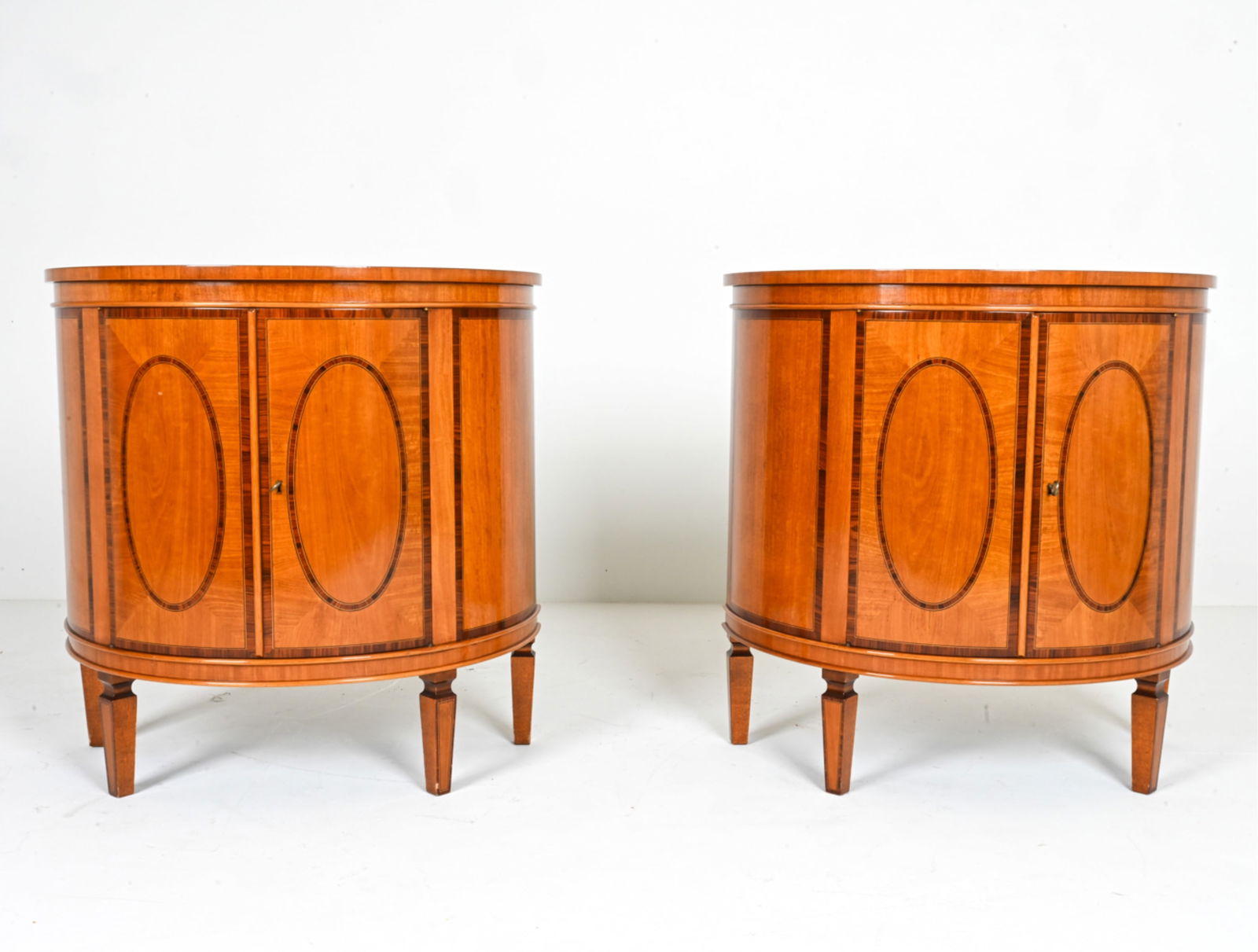 PAIR OF INLAID DEMILUNE CABINETS (1 of 13)