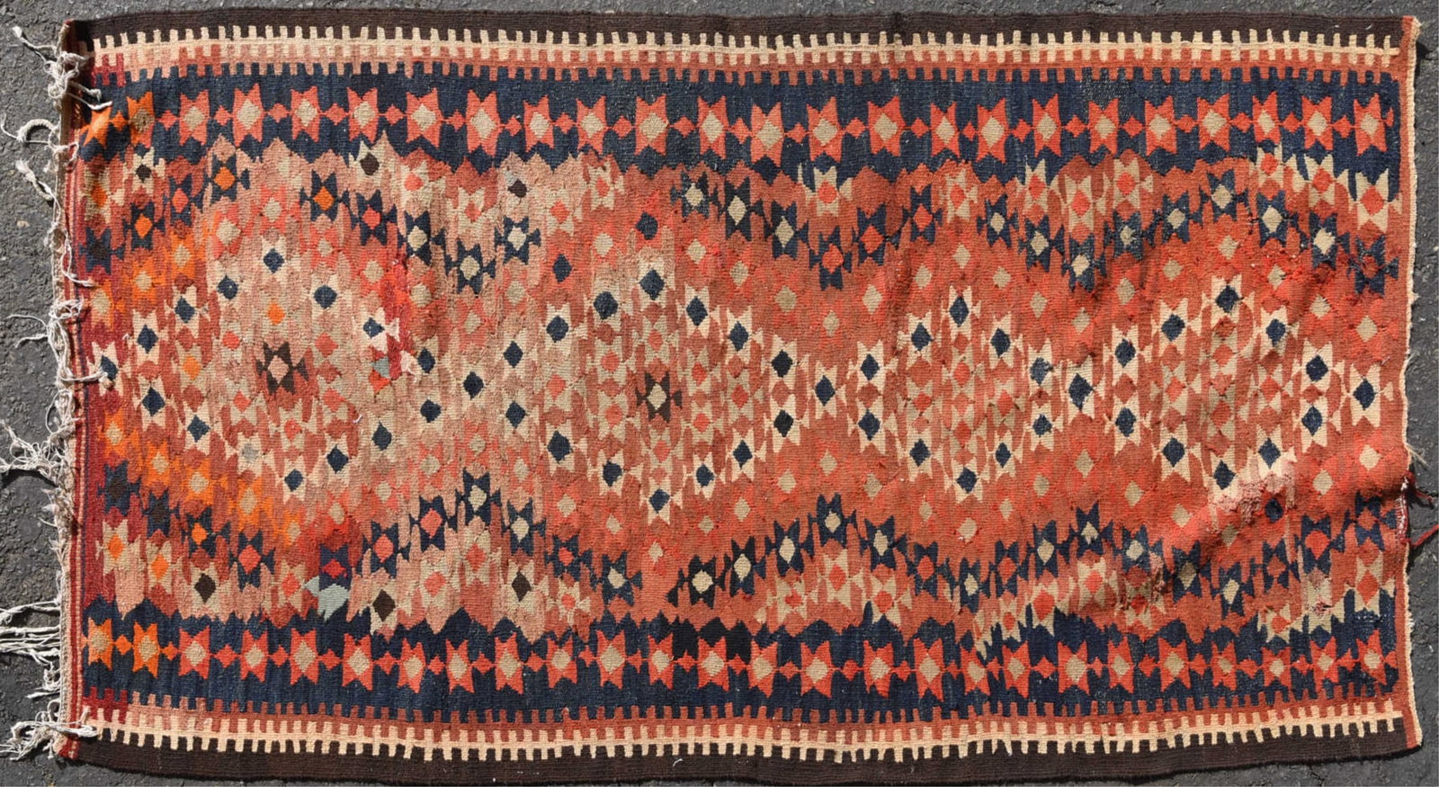 SEMI-ANTIQUE FLAT WEAVE KILIM AREA RUG (1 of 9)