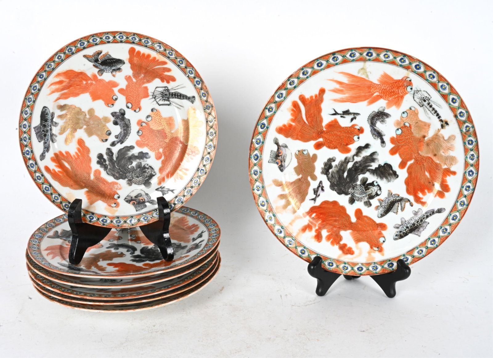 (7) CHINESE EXPORT PORCELAIN FISH & LOBSTER PLATES (1 of 8)