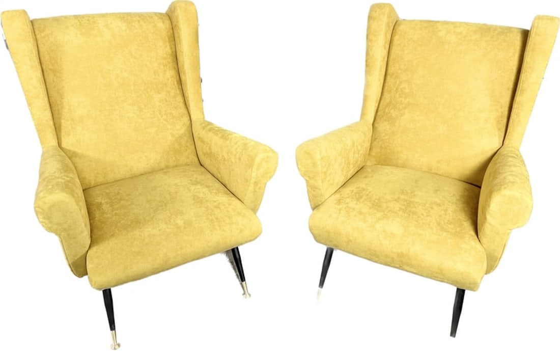PAIR OF CONTEMPORARY GIO PONTI STYLE CLUB CHAIRS (1 of 20)