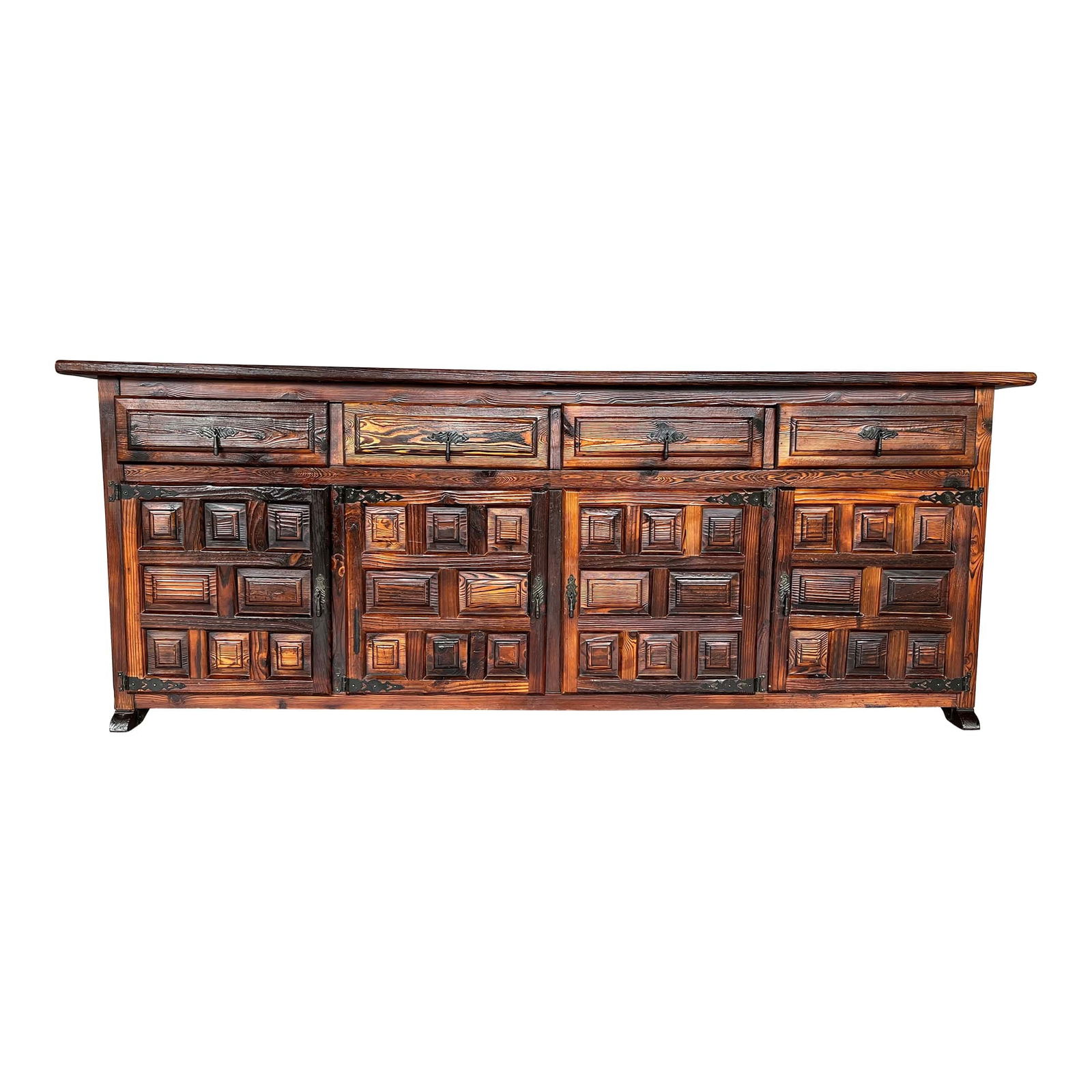 VINTAGE PINE SPANISH COLONIAL STYLE SIDEBOARD (1 of 14)