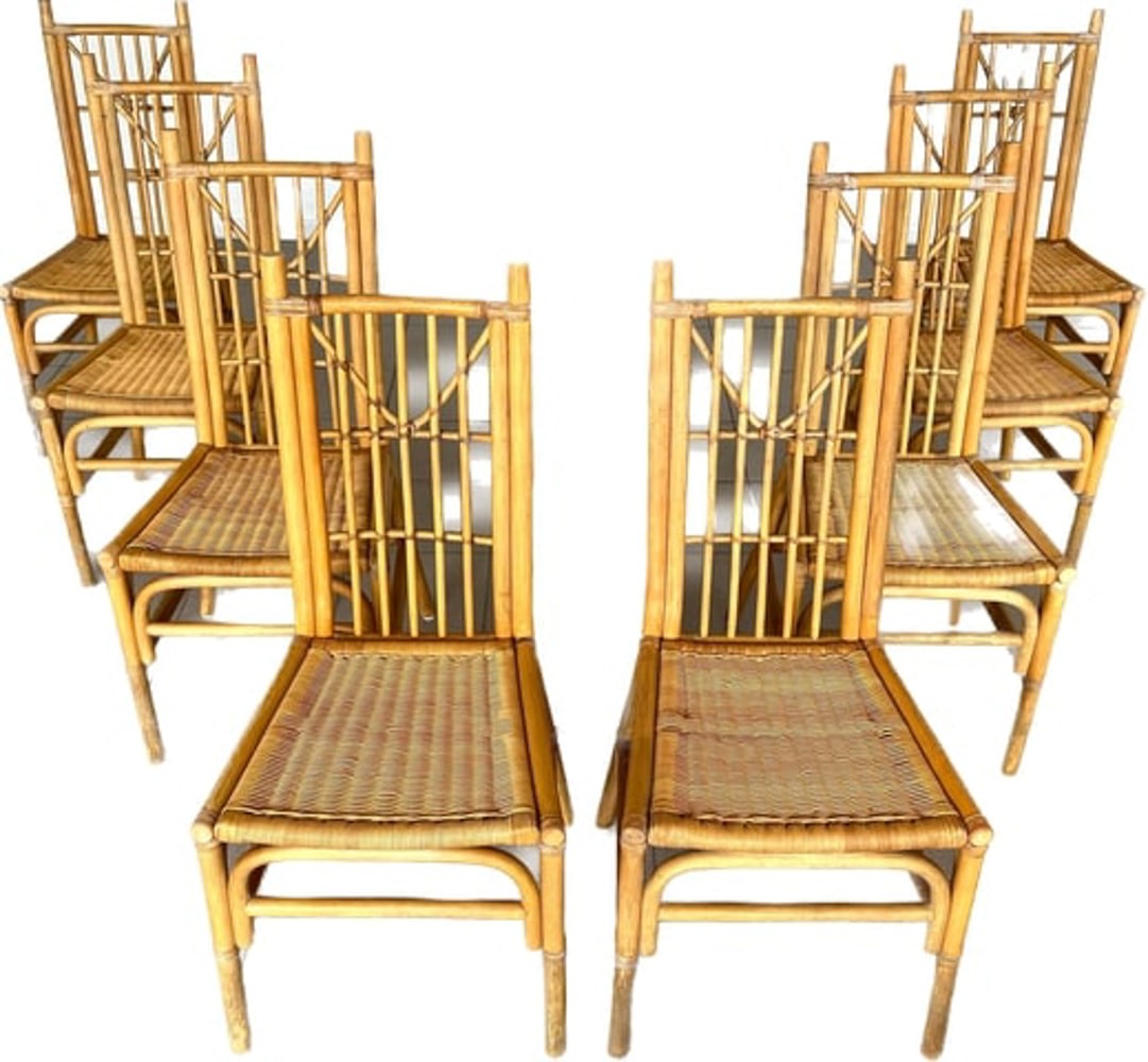 (8) VINTAGE BAMBOO DINING CHAIRS (1 of 14)