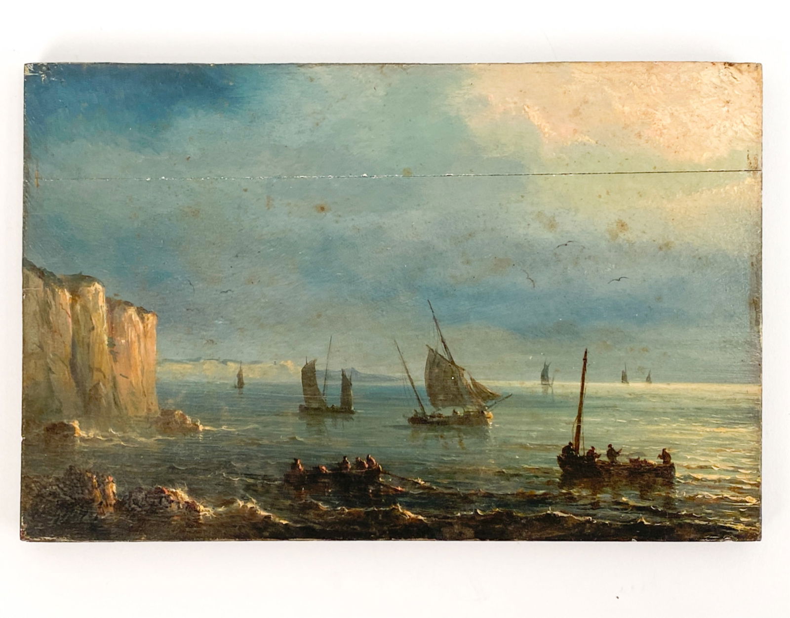 19TH C. SEASCAPE OIL ON PANEL (1 of 7)