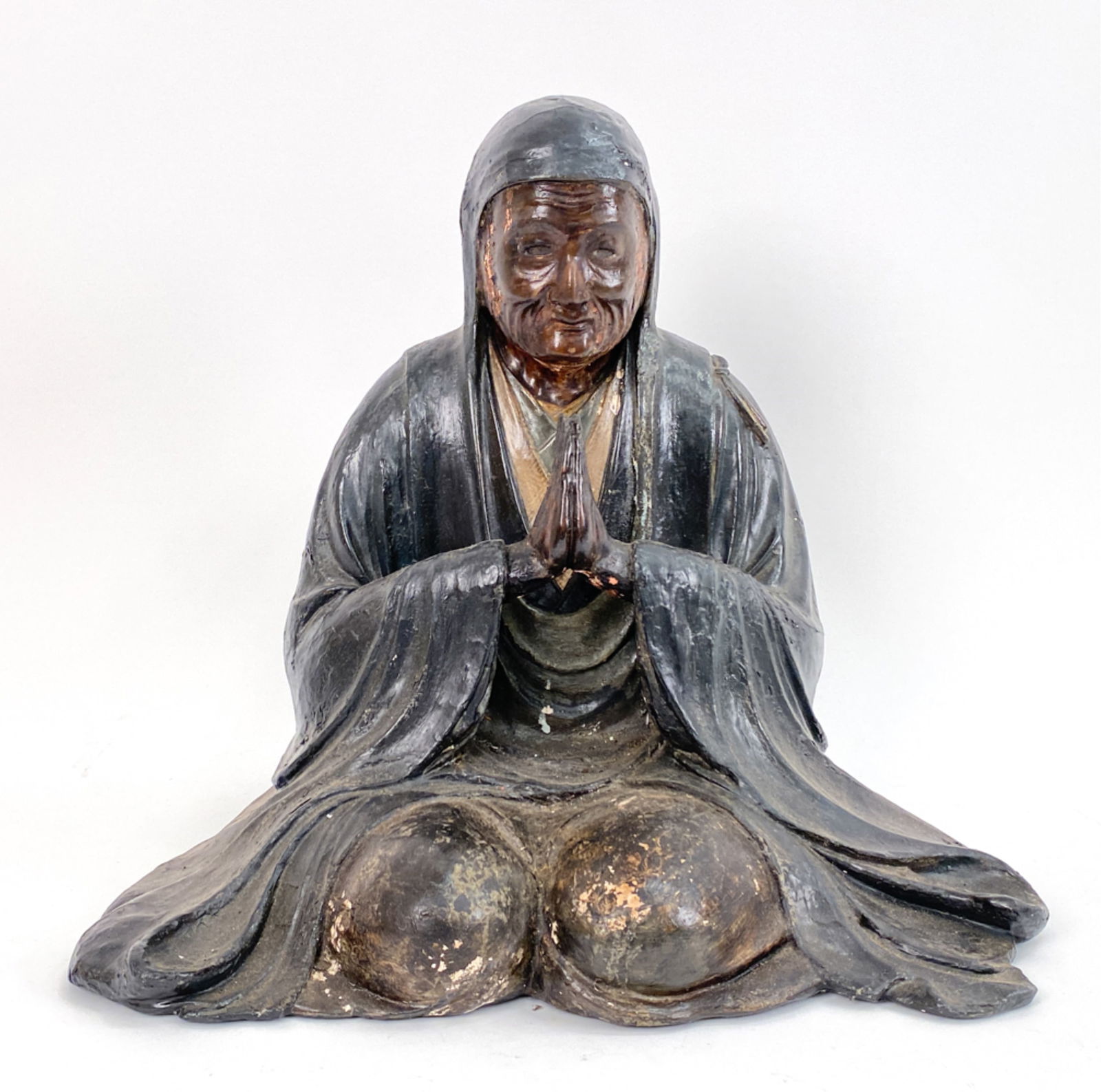 ANTIQUE JAPANESE LACQUER PRAYING MONK (1 of 12)