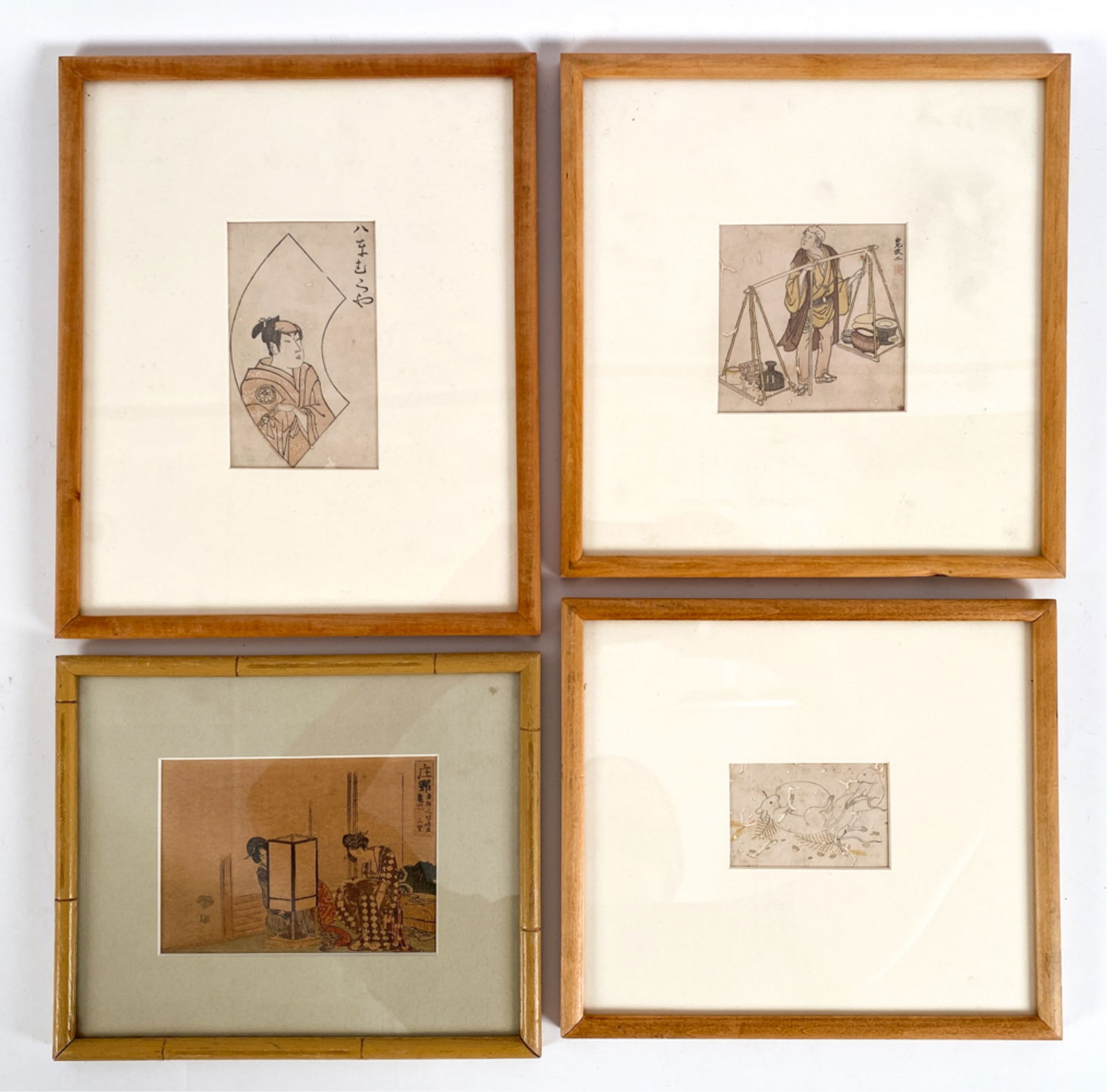 (4) SMALL ANTIQUE JAPANESE WOODBLOCK PRINTS (1 of 11)